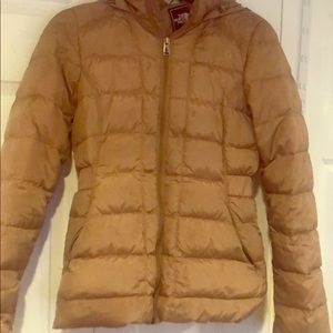 The north face puffer coat tan color